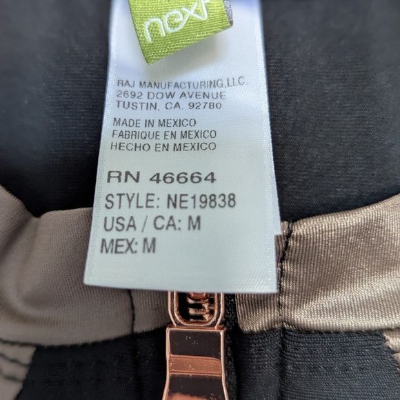 NWOT Next Womens (Medium) Front Zip Black & Metallic Racerback Bathing/Swim Suit - Picture 15 of 16